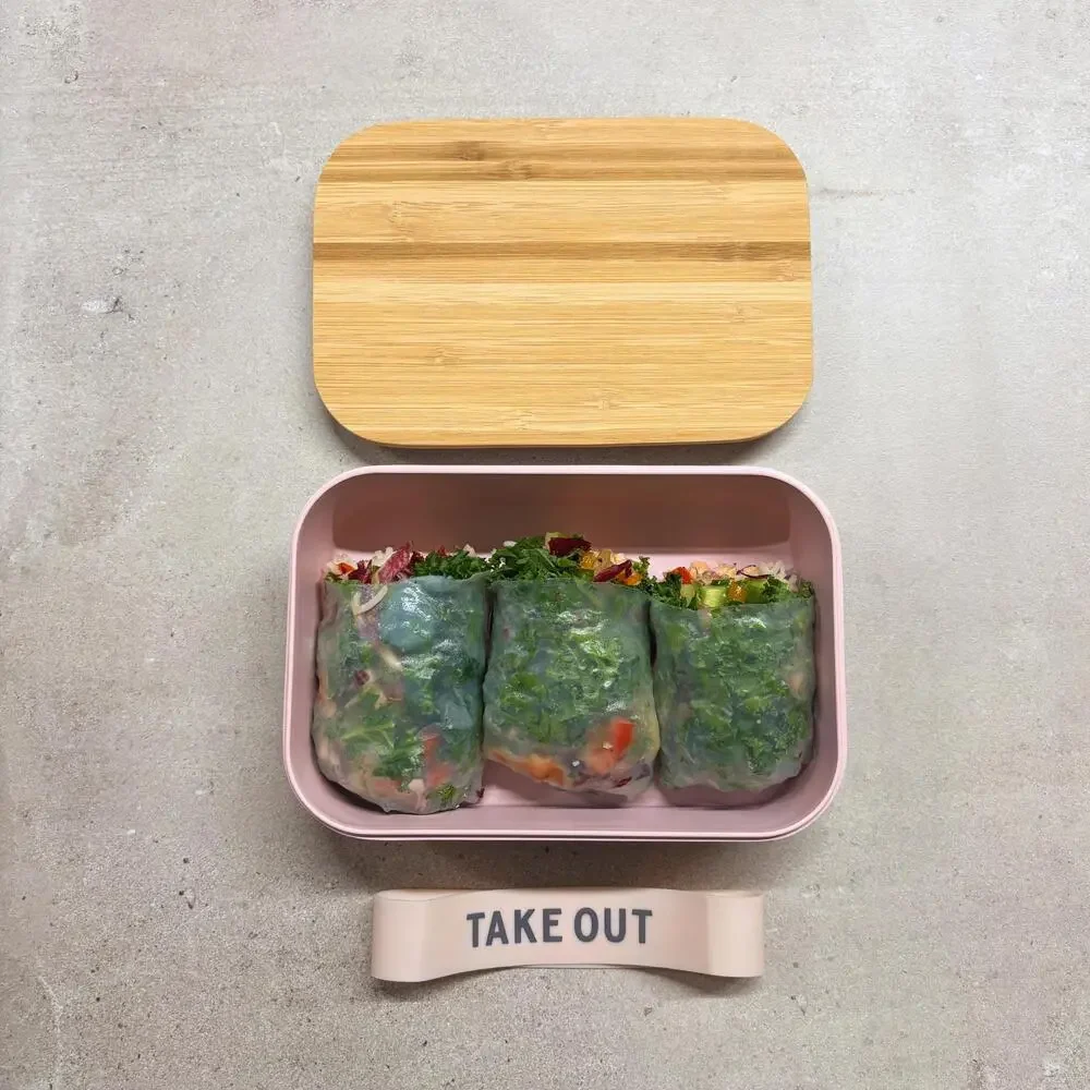 Take Out Bamboo Lunch Box (Blush Pink) — Bulk Lot of 24 (Gifting, Events & Resa